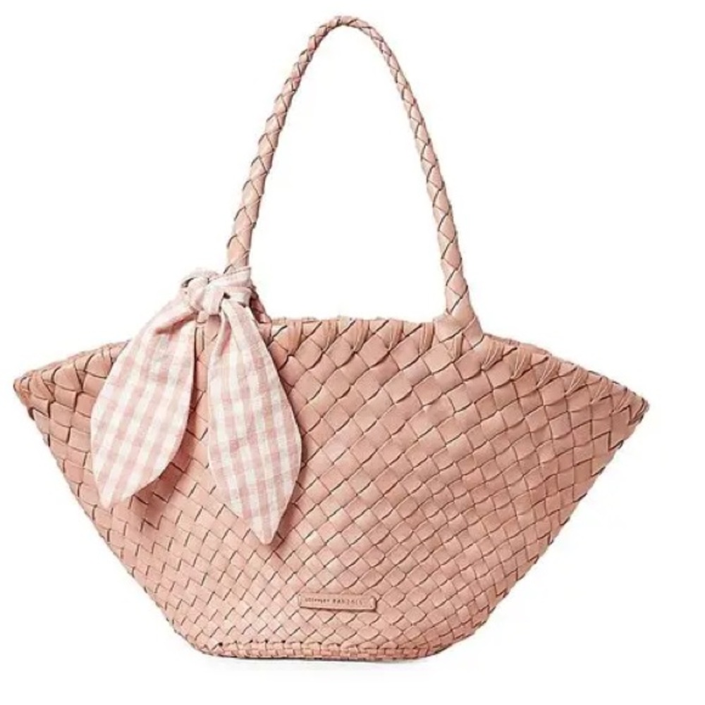 LOEFFLER RANDALL 
Kai Gradiated Woven Leather Tote - Blush